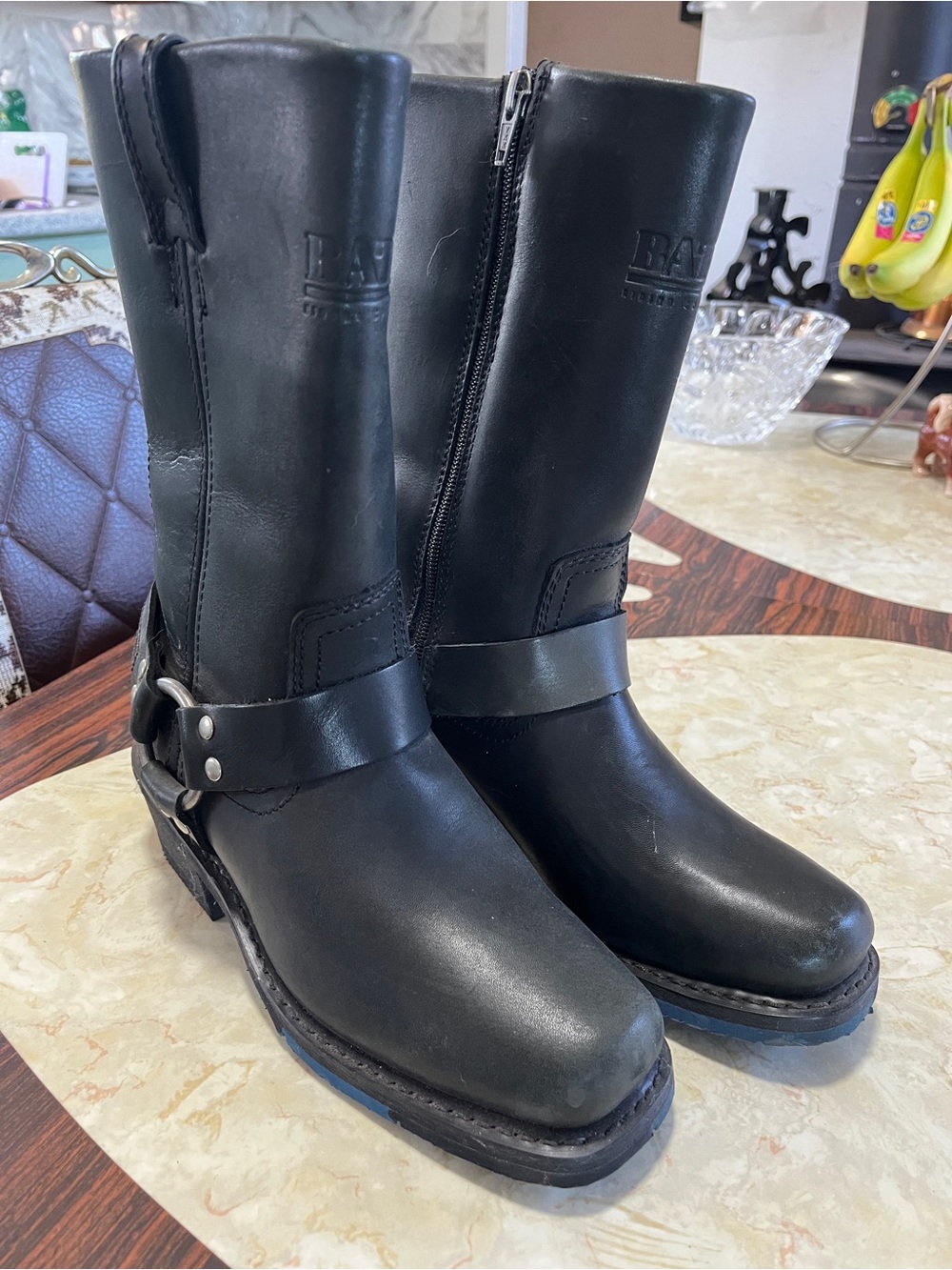Bates Black Leather Ladies Motorcycle Boot